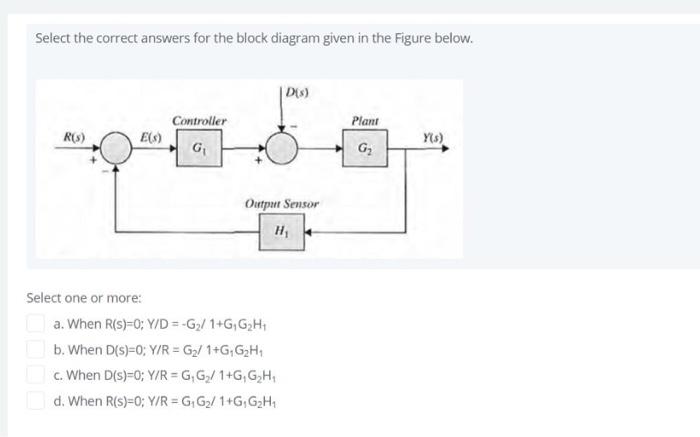 Solved Select The Correct Answers For The Block Diagram | Chegg.com