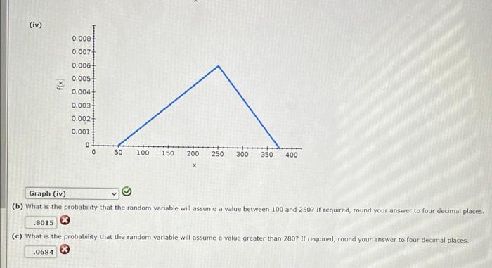 Solved (iv) (b) What is the probability that the random | Chegg.com