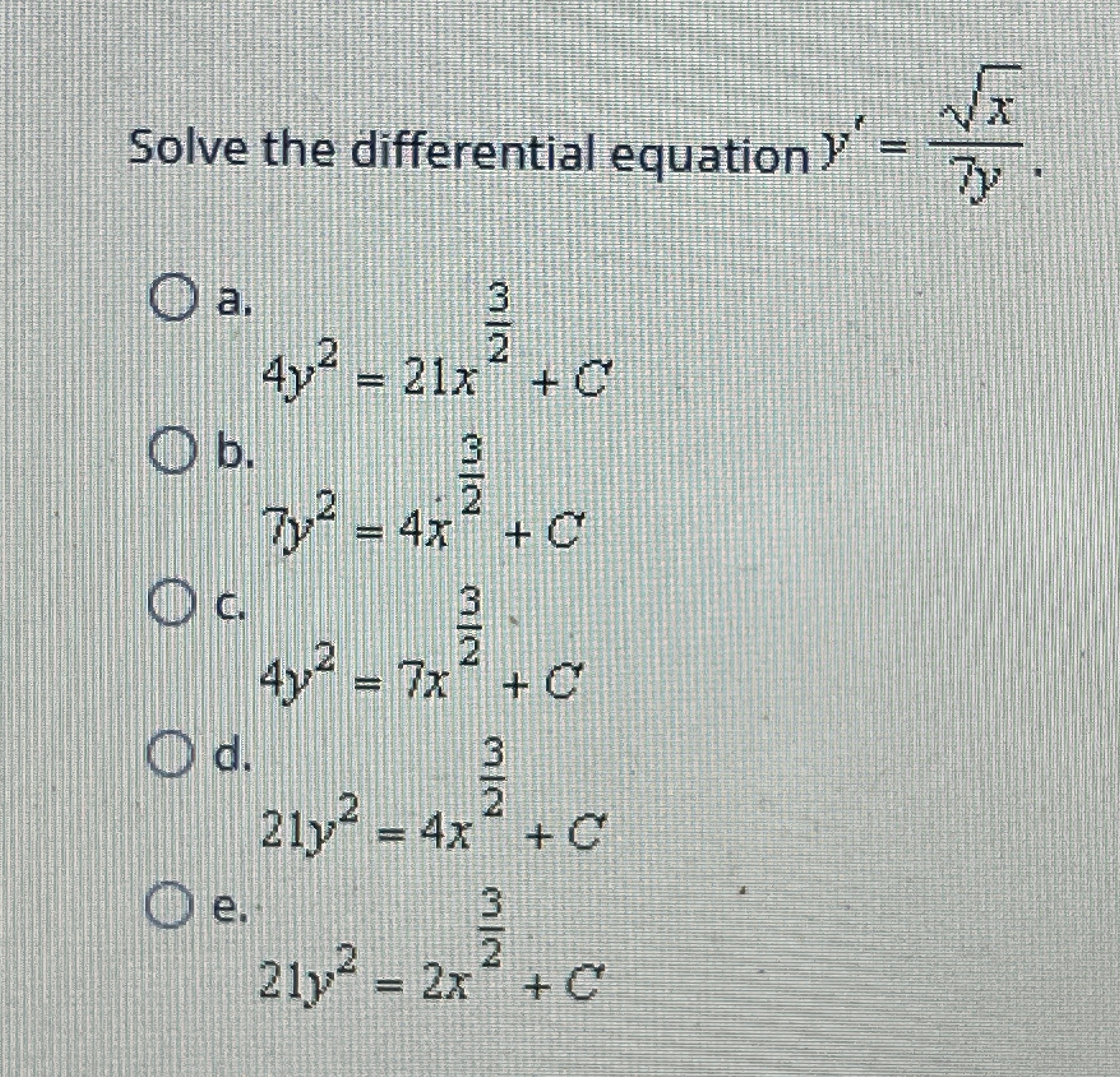 Solved Solve the differential equation | Chegg.com
