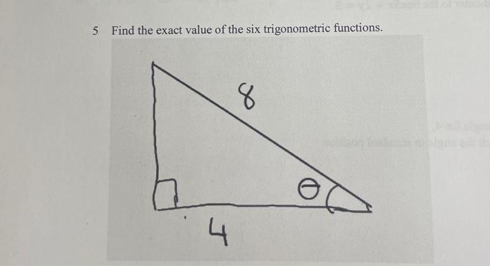 find the exact value of the six trigonometric functions