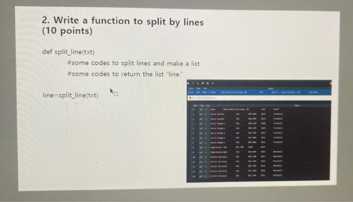 Solved 1. Write a function to read the file | Chegg.com