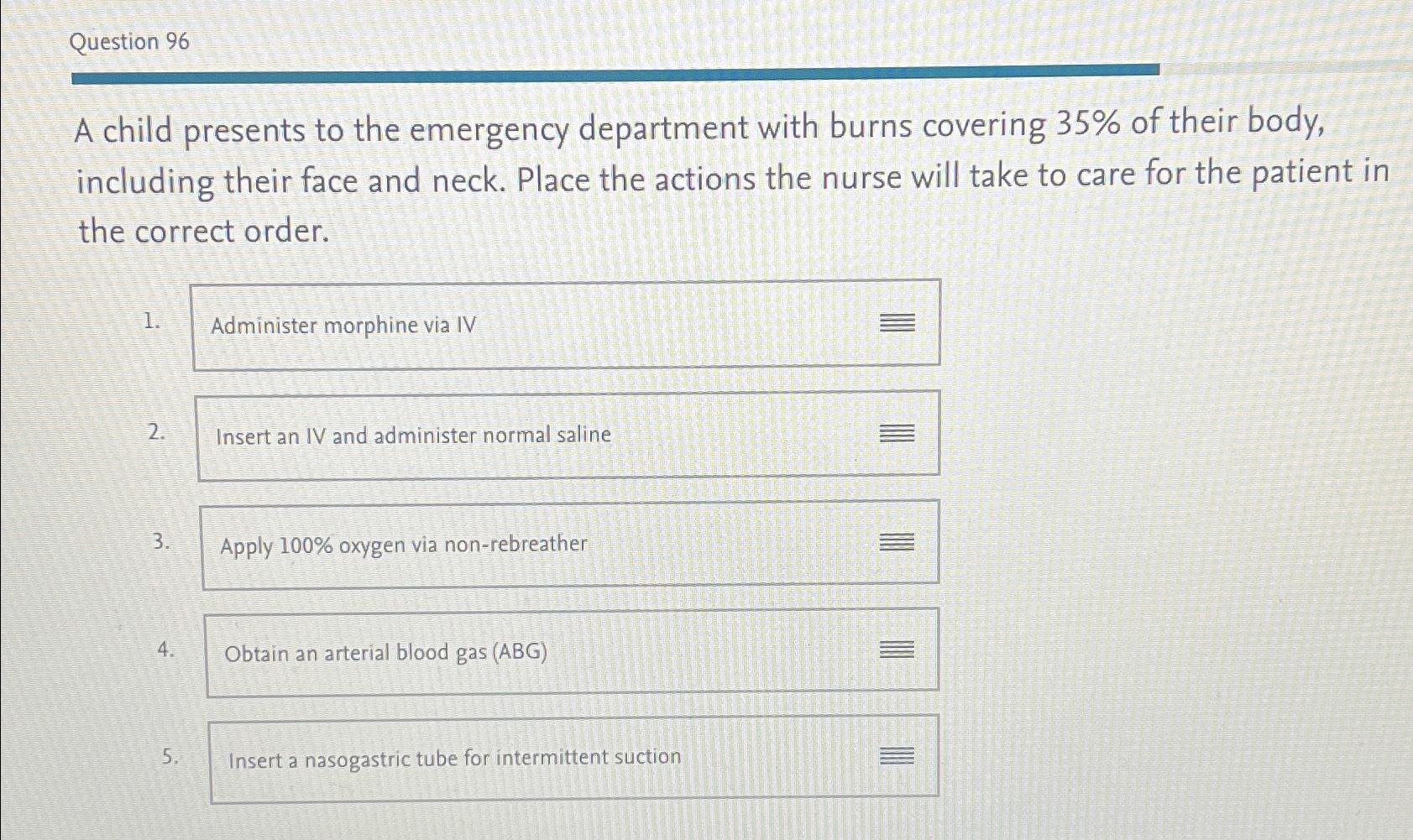 Solved Question 96A child presents to the emergency | Chegg.com