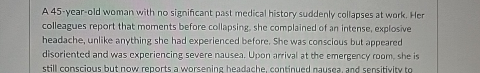 Solved A 45-year-old woman with no significant past medical | Chegg.com