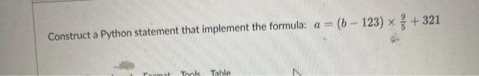 Solved Construct a Python statement that implement the | Chegg.com