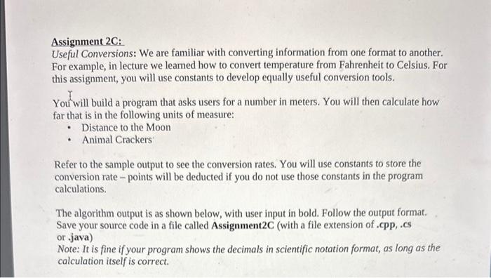Solved Assignment 2C: Useful Conversions: We are familiar | Chegg.com