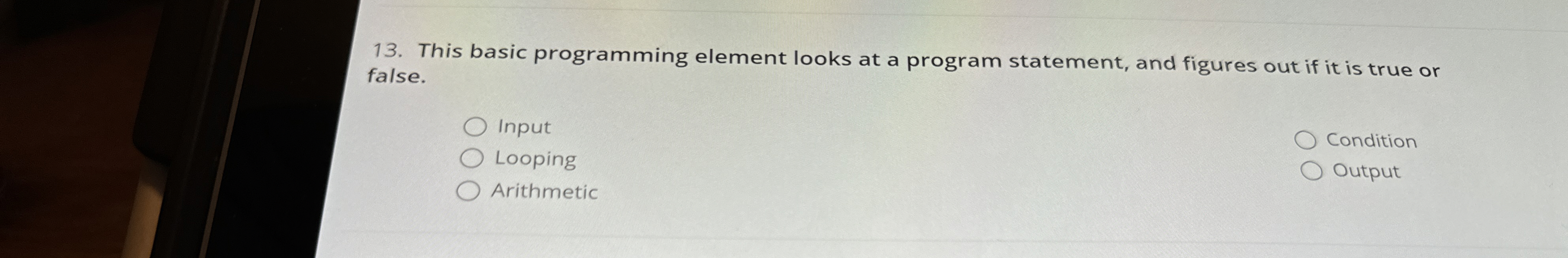 Solved This basic programming element looks at a program | Chegg.com