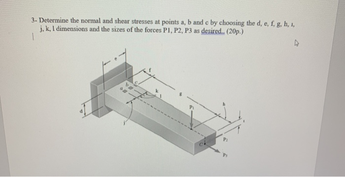 Solved 3- Determine the normal and shear stresses at points | Chegg.com