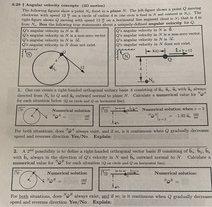 Solved 6 29 Angular Velocity Concepts 2d Motion The F Chegg Com