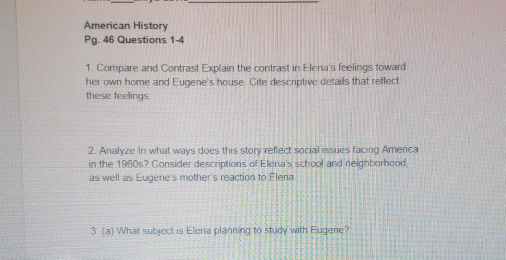 American History Pg. 46 Questions 1-4 1. Compare and | Chegg.com