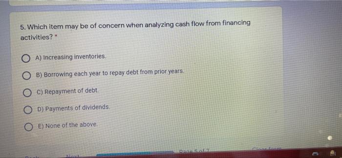 Solved Consider The Following Statement Of Cash Flows For | Chegg.com