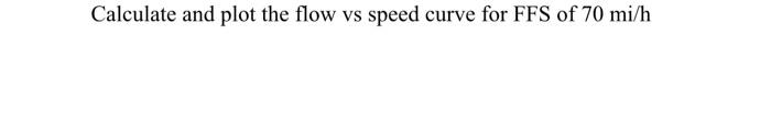 Solved Calculate and plot the flow vs speed curve for FFS of | Chegg.com