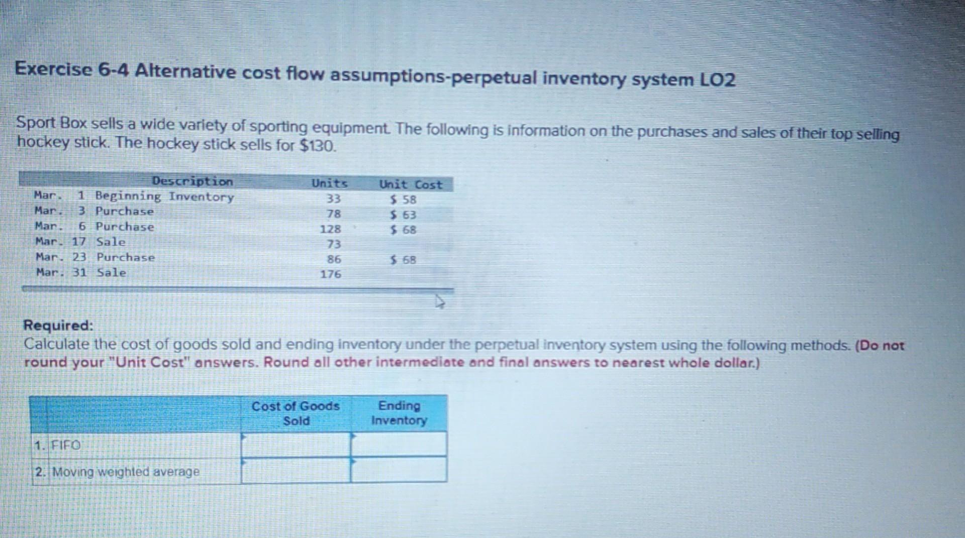 Exercise 6 4 Alternative Cost Flow Chegg