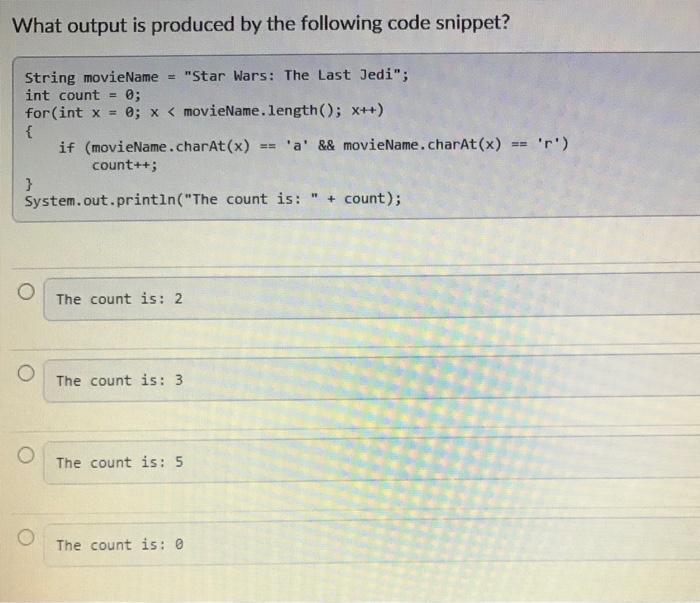 Solved What output is produced by the following code | Chegg.com