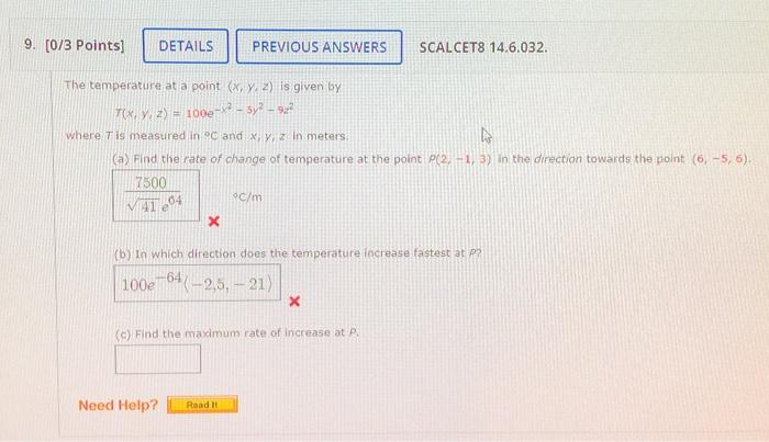 Solved 9. [0/3 Points) DETAILS PREVIOUS ANSWERS SCALCET8 | Chegg.com