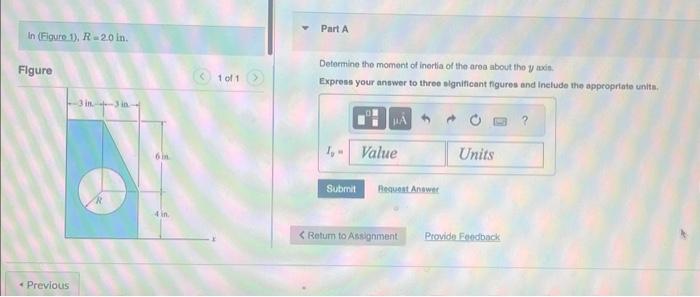 Solved Determine the moment of inortia of the area about the | Chegg.com