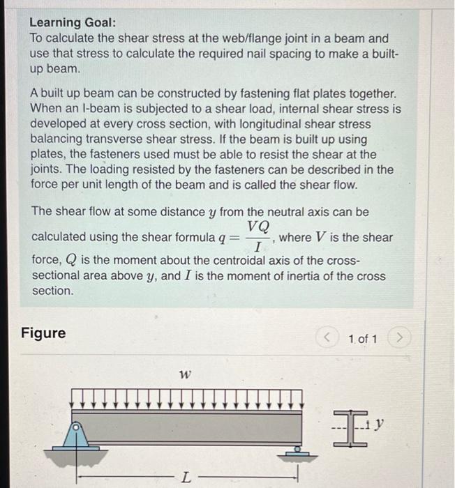 Solved Learning Goal: To calculate the shear stress at the | Chegg.com