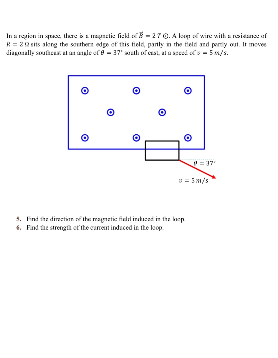 Solved In a region in space, there is a magnetic field of | Chegg.com
