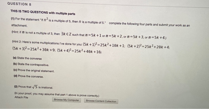 Solved QUESTION 8 THIS IS TWO QUESTIONS with multiple parts | Chegg.com
