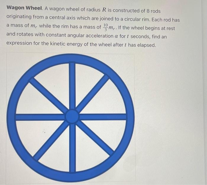 Solved Wagon Wheel. A wagon wheel of radius R is constructed | Chegg.com
