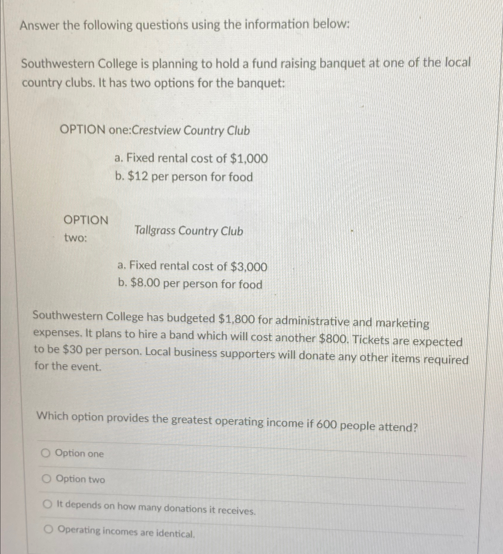 Solved Answer the following questions using the information | Chegg.com