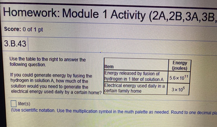 Solved Homework: Module 1 Activity (2A,2B,3A,3B, Score: 0 of | Chegg.com