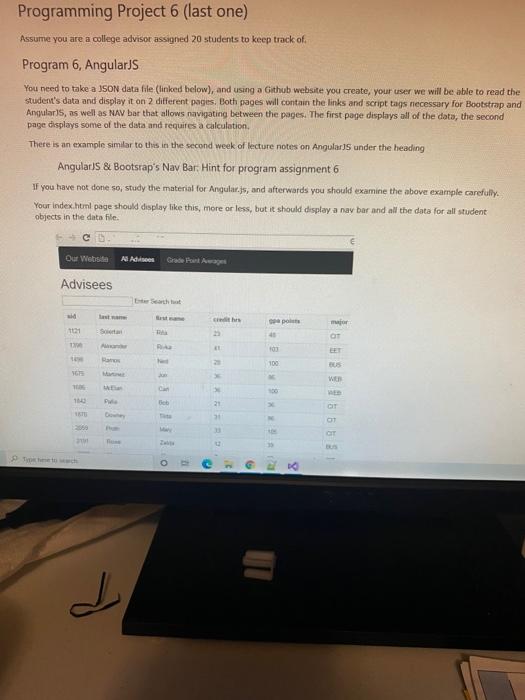 Programming Project 6 (last one) Assume you are a | Chegg.com
