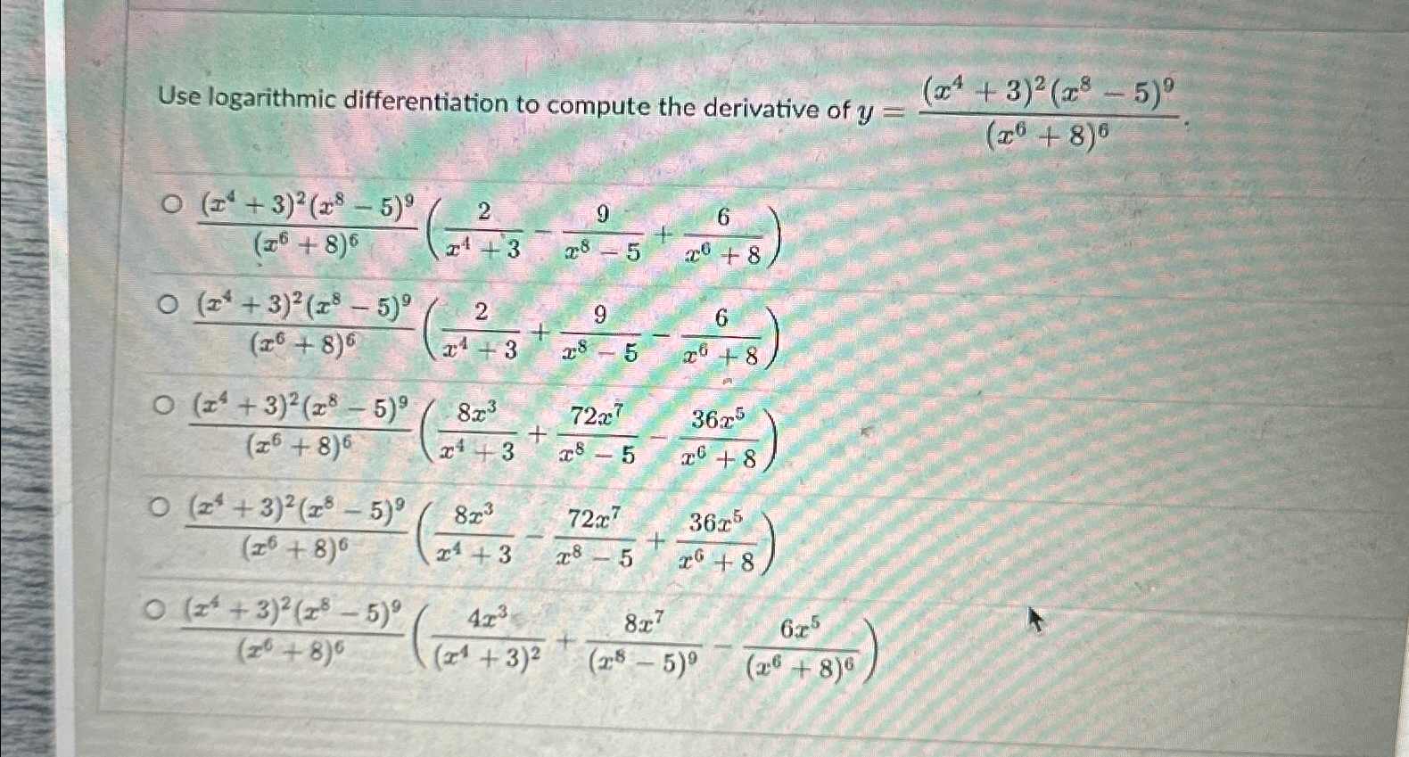 Solved Use logarithmic differentiation to compute the | Chegg.com