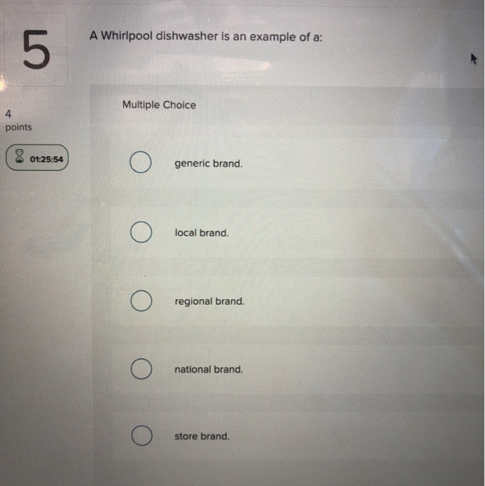 Solved A Whirlpool dishwasher is an example of a Multiple
