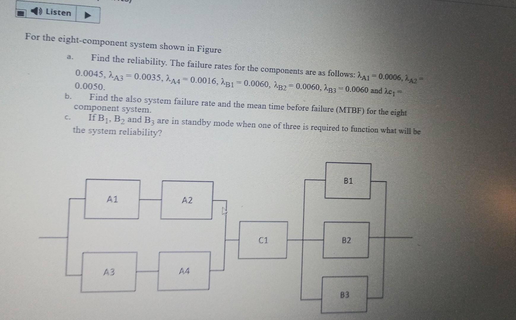 Solved Listen For the eight-component system shown in Figure | Chegg.com