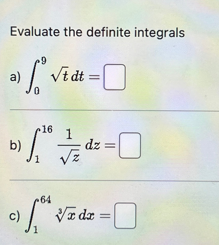 Solved Evaluate the definite | Chegg.com
