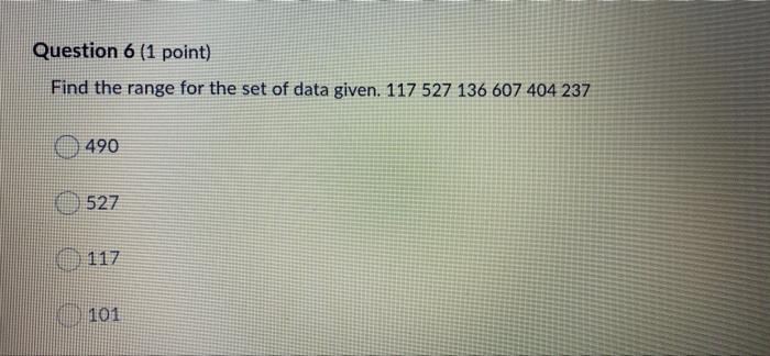 find the range of the given data set 1 1 1