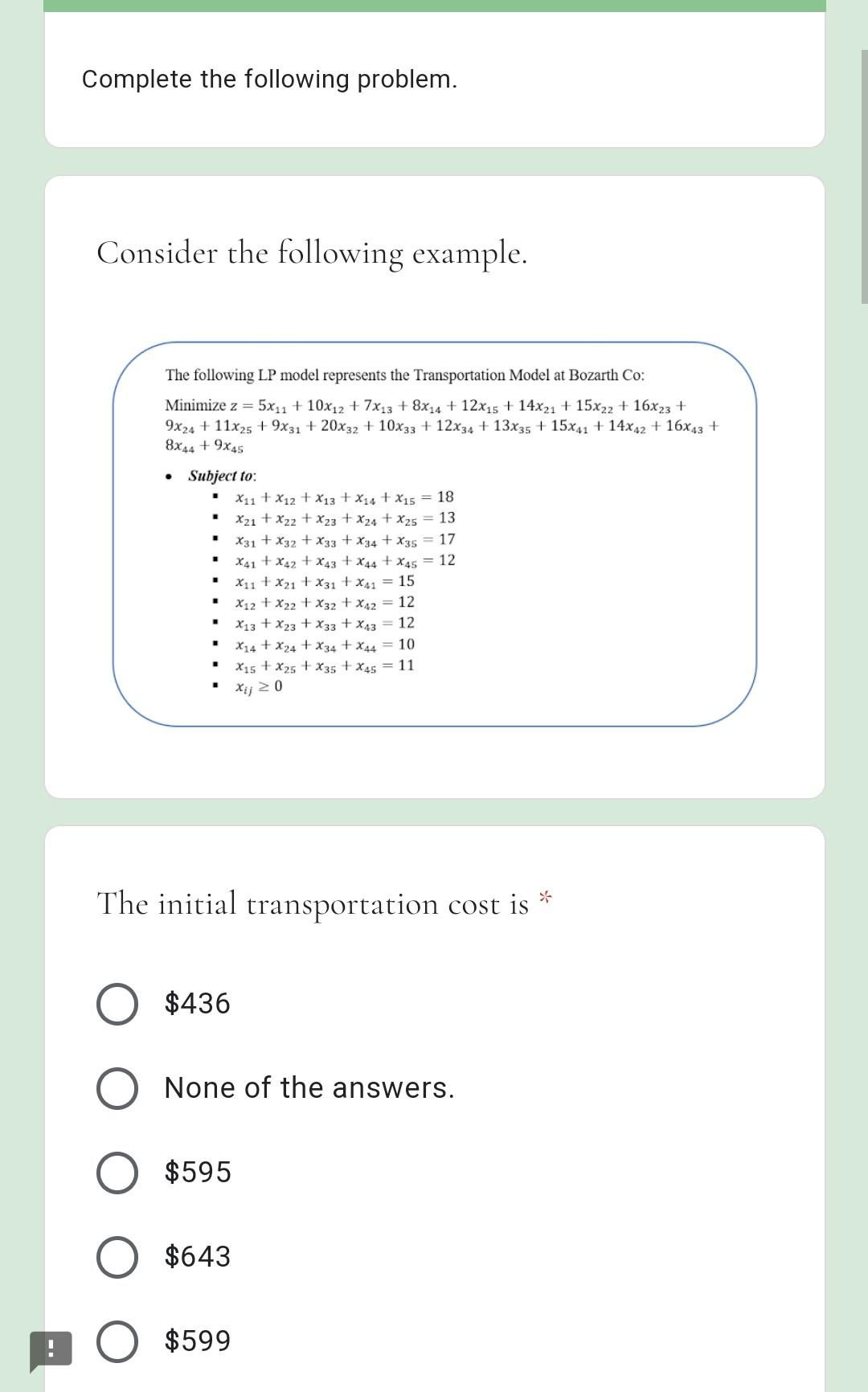 Solved Complete The Following Problem. Consider The | Chegg.com