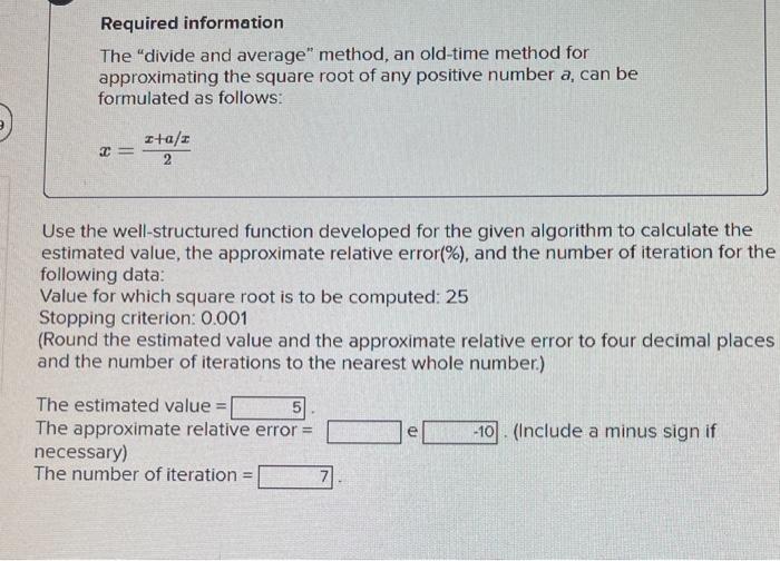 Solved Required information The 