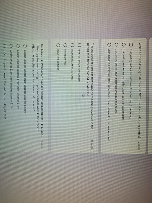 Solved Which of the following statements is NOT true about