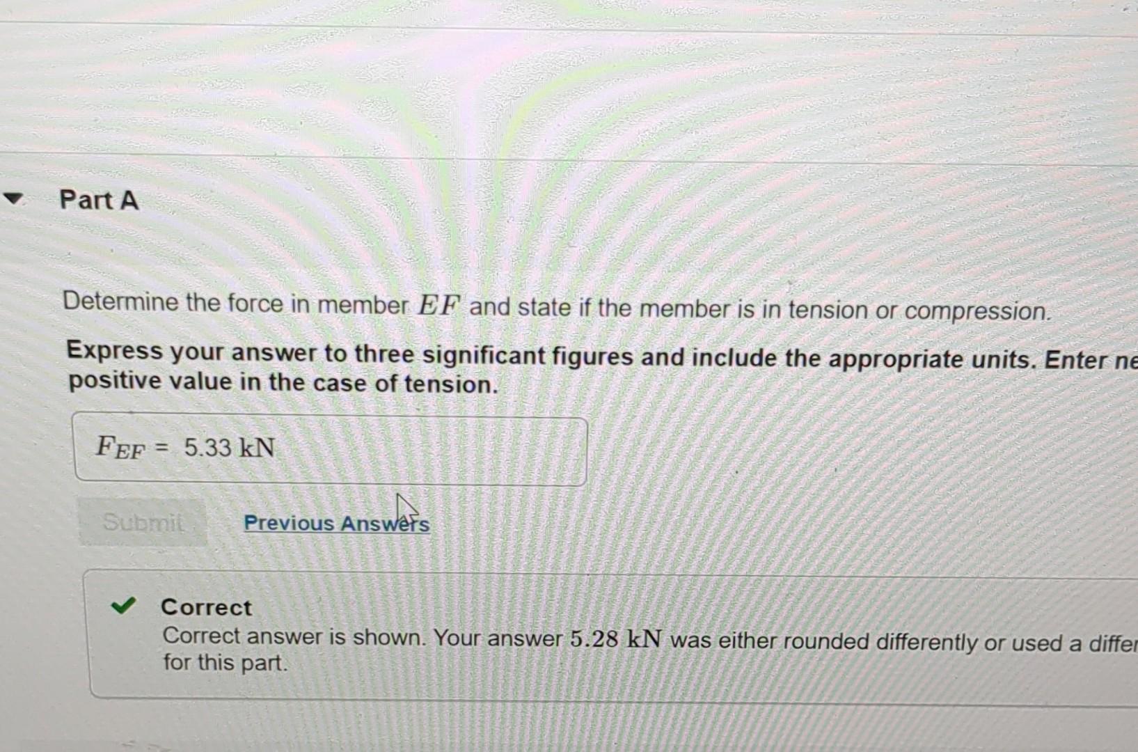 Solved Con F=4kNDetermine the force in member EF and state | Chegg.com