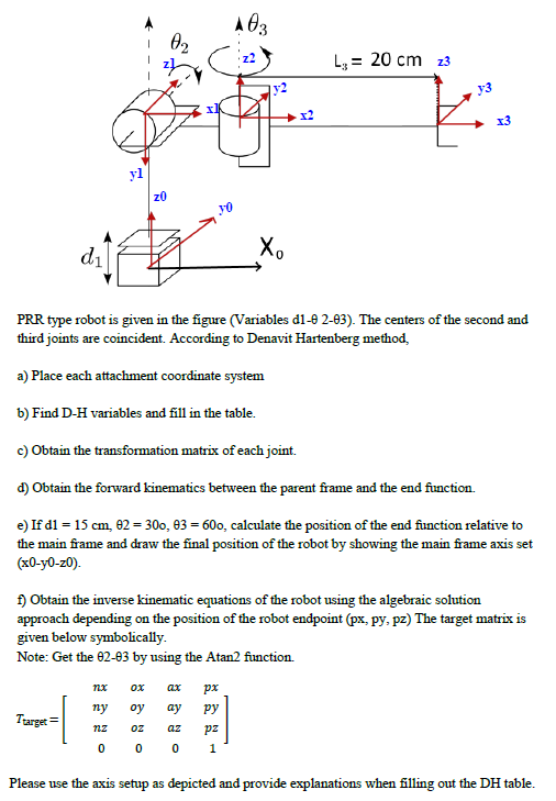 Solved PRR type robot is given in the figure (Variables | Chegg.com