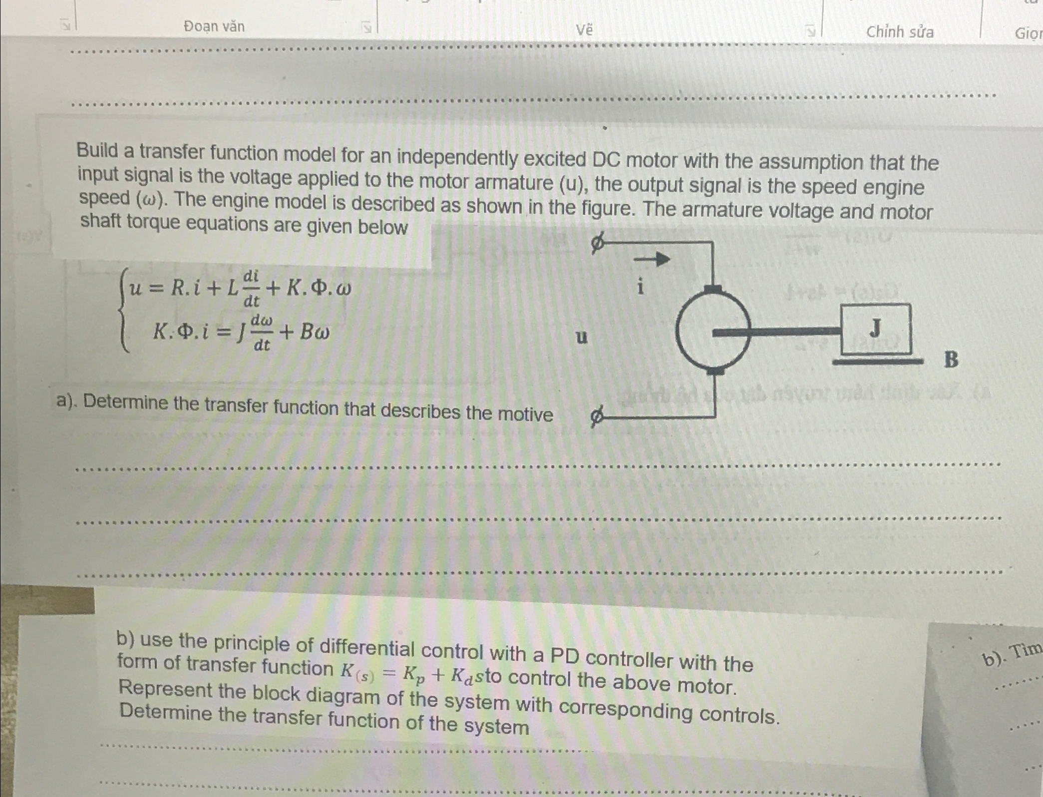 Solved Build a transfer function model for an independently | Chegg.com