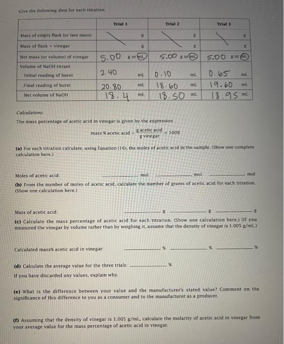 1. Standardization of NaOH with potassium | Chegg.com