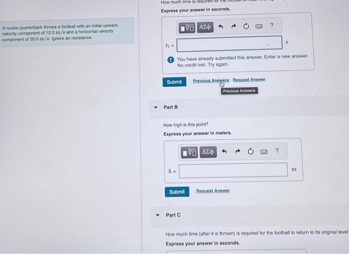 Solved A rookie quarterback throws a football with an