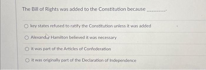 was the bill of rights added after the constitution