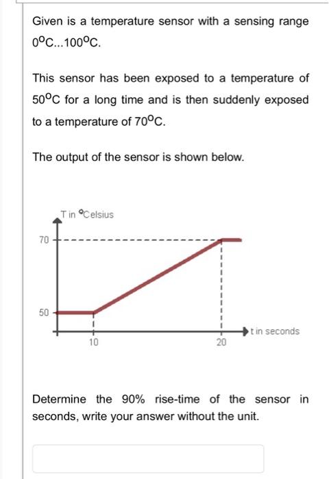 Solved Given is a temperature sensor with a sensing range | Chegg.com