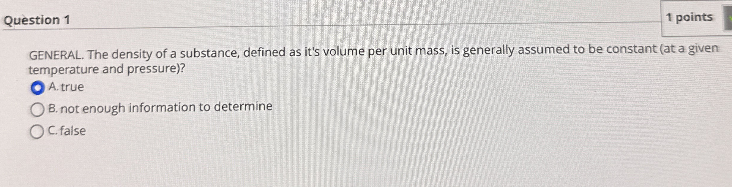 Solved Question 11 ﻿pointsGENERAL. The density of a | Chegg.com