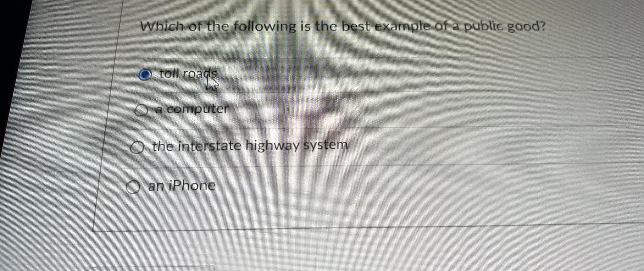 Solved Which of the following is the best example of a | Chegg.com