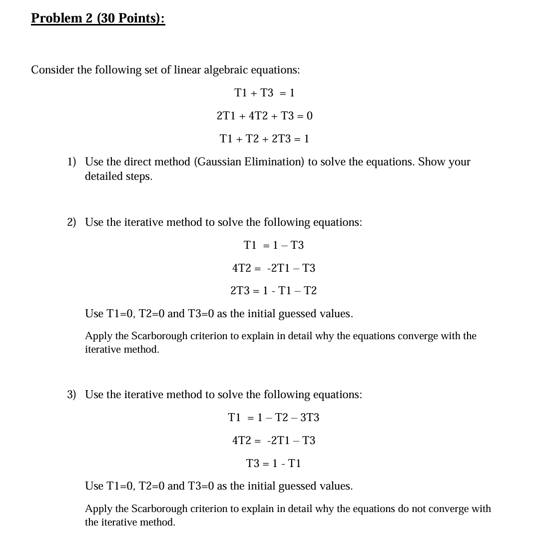 Problem 2 ( 30 ﻿Points):Consider the following set of | Chegg.com