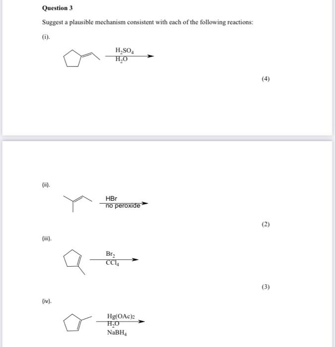 Solved Suggest a plausible mechanism consistent with each of | Chegg.com