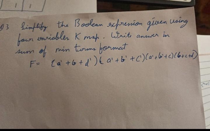 Solved 13 simplify the Boolean expression given using four | Chegg.com