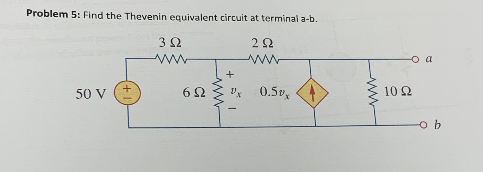Solved Problem 5: Find the Thevenin equivalent circuit at | Chegg.com