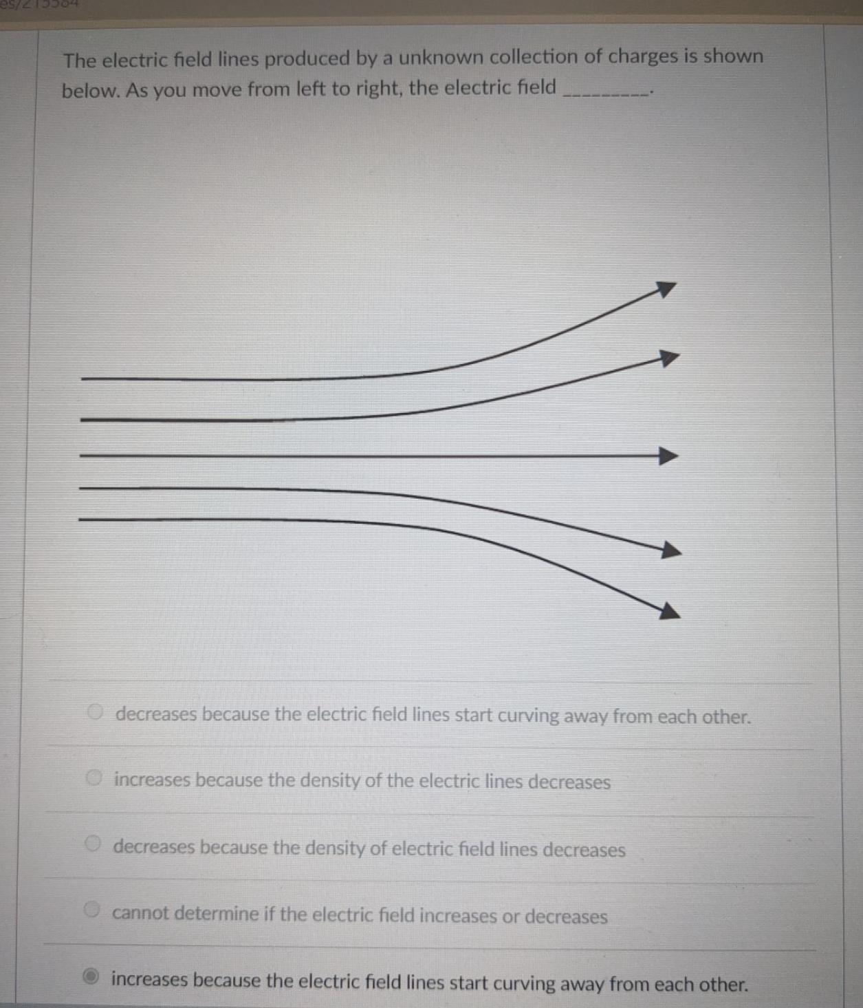 Solved The electric field lines produced by a unknown