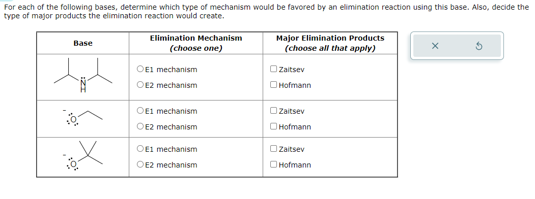 Solved For each of the following bases, determine which type | Chegg.com