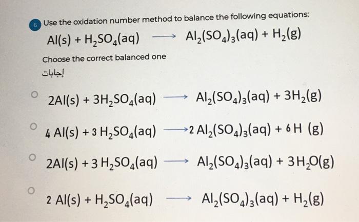 Solved Use The Oxidation Number Method To Balance The